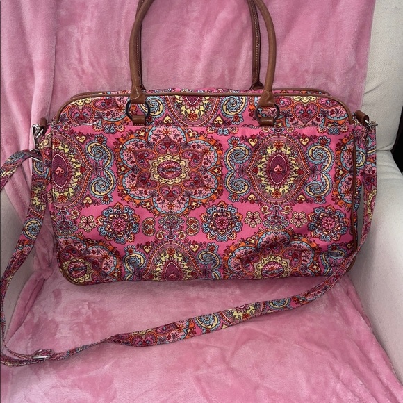 Oilily Pink and Blue Paisley Travel Tote Bag - Picture 5 of 16